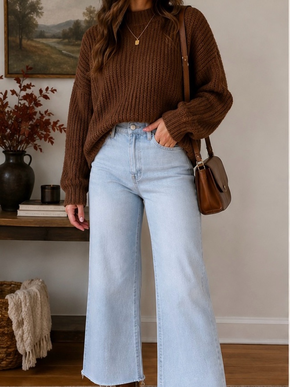 Dear John Fiona Wide Leg Cropped Jeans Size 26 Light Blue Denim